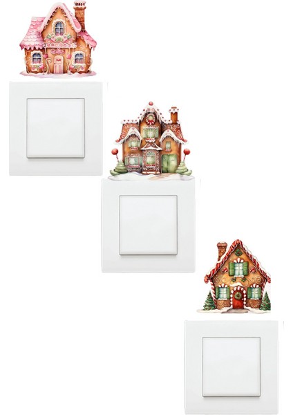 Yeni Yıl Yılbaşı Figürleri 3'lü Priz Sticker Seti