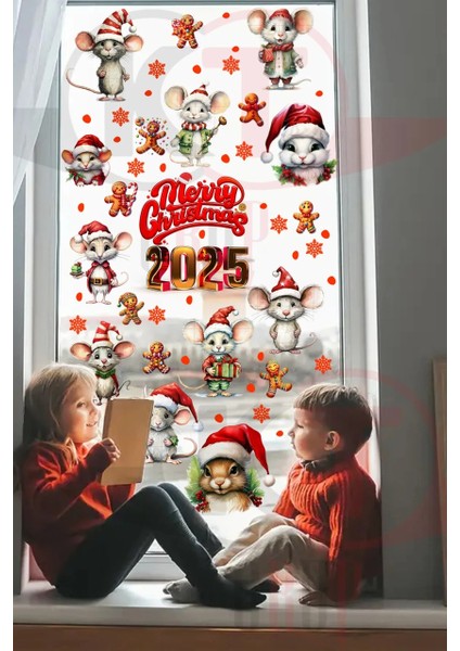 Yılbaşı Hoşgeldin 2025 Yeni Sezon Cam Kapı Duvar Sticker Setleri modelleri