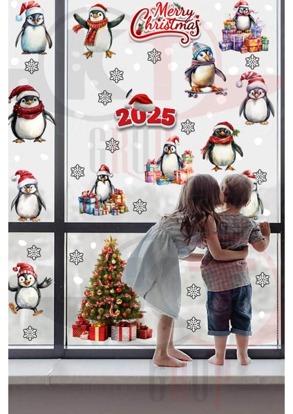 Yılbaşı Hoşgeldin 2025 Yeni Sezon Cam Kapı Duvar Sticker Setleri