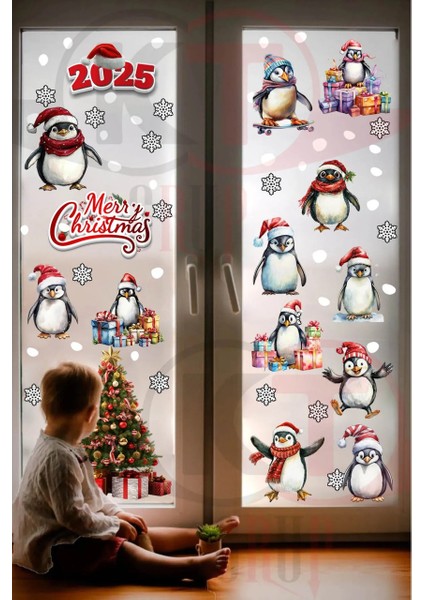 Yılbaşı Hoşgeldin 2025 Yeni Sezon Cam Kapı Duvar Sticker Setleri modelleri