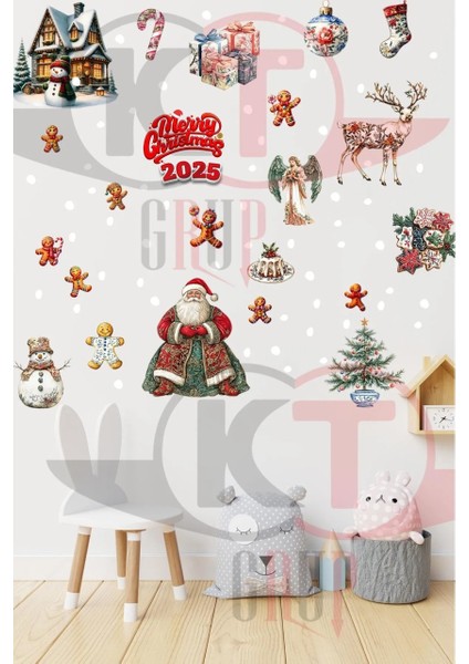 Yeni Yıl Yılbaşı Hoşgeldin 2025 Yeni Sezon Cam Kapı Duvar Sticker Seti fiyatları