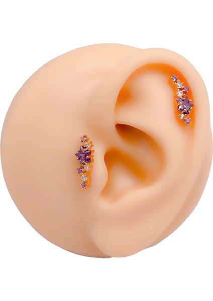 Cerrahi Çelik Piercing Zirkon Taşlı Büyük Yıldızlı Samanyolu Figürlü Kıkırdak Helix Tragus PIERCING(1ADET) fiyatları
