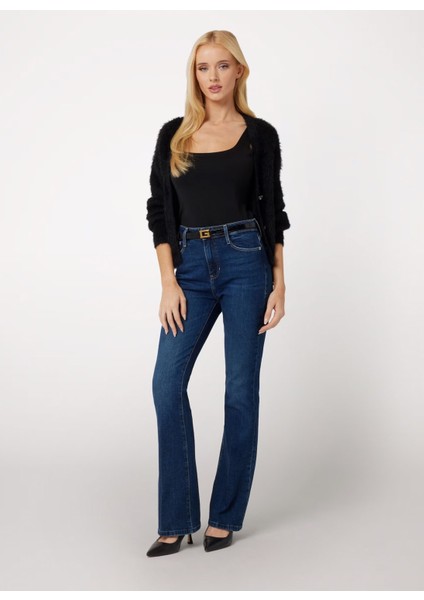 Normal Bel Normal Paça Regular Fit Mavi Kadın Denim Pantolon Brooklyn - Eco Recy Co Wool Str Ind