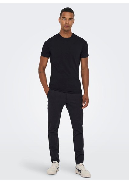 Normal Bel Dar Siyah Erkek Chino Pantolon Onsmark Pant Strıpe Gw 3727 Noos fiyatları