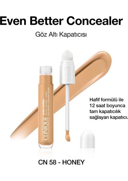 Cilt Bakım İçerikli Göz Altı Kapatıcısı - Even Better™ Concealer - CN 58 Honey - 6ml
