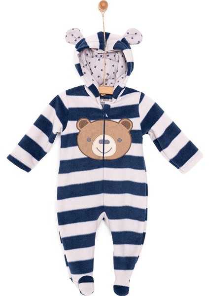 Yenidoğan Hayvan Figürlü Polar Kapüşonlu Tulum Erkek Bebek