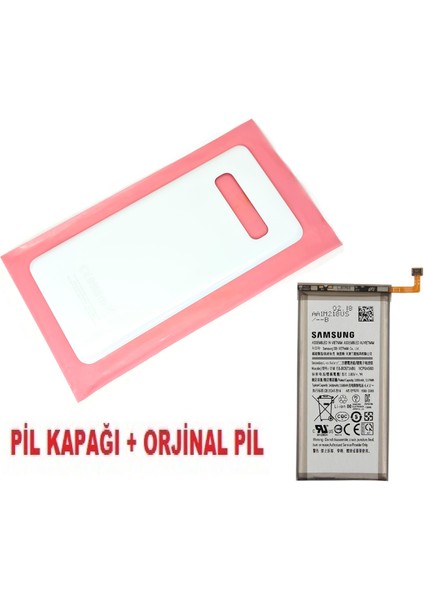 Samsung Galaxy S10 Arka Pil Batarya Kapağı + Pil (Cam) Beyaz