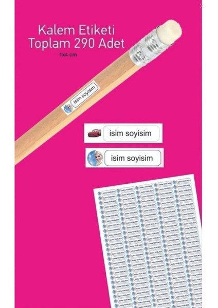 Kalem Etiketi 224 Adet - Kağıt Etiket Model 4