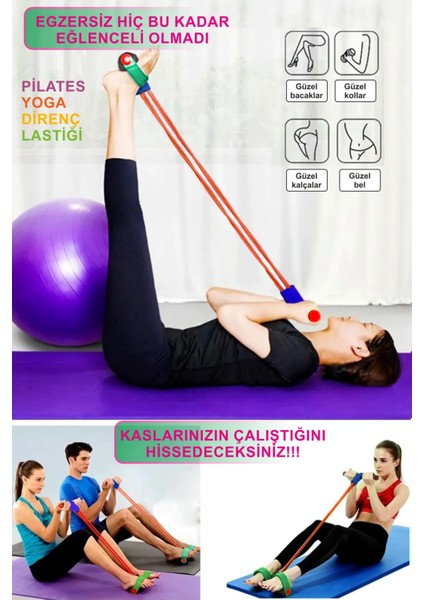 Body Trimmer kondisyon küreği Egzersiz Direnç Lastiği ( Özel 40 Lı Kauçuk Lastikli )