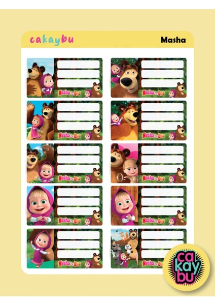 Okul Defter Etiket Yapıştırma Sticker A4 Boyutlarında 1 Sayfa