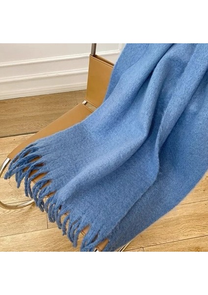 Zavallı Yavaş Mohair Wool Kadınlar Scarf New Klein Blue Scarf Women Shawl Turbans For Warm Bib Bufandas Multicoloesr De Mujer (Yurt Dışından)