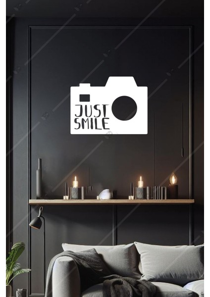 Just Smile Fotoğraf Makinesi Duvar Dekorasyonu