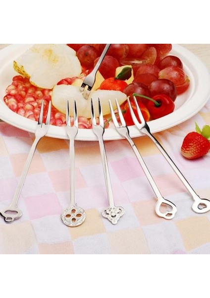 6 Parça Tatlı Yemek Bar Çatalları Set 2 Tines Meyve Salatası Çatal Çatal Sofra Takımı Yüksek Kalite Paslanmaz Çelik Ayna Parlatma | Salata Çatal | Fork Çatal Çatal Çatal (Yurt Dışından)