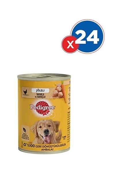 Pedigree Tavuklu&havuçlu Konserve Köpek Maması 400 GRX24'LÜ