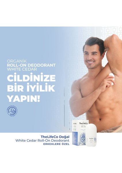 Doğal Roll-On Deodorant White Cedar 60 ml (Alüminyumsuz, Alkolsüz, Doğal)