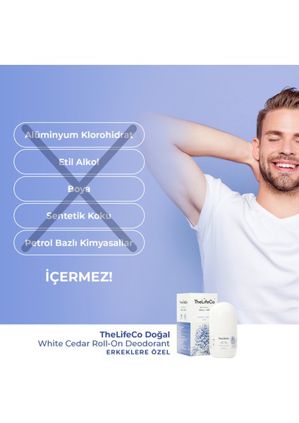 Doğal Roll-On Deodorant White Cedar 60 ml (Alüminyumsuz, Alkolsüz, Doğal)