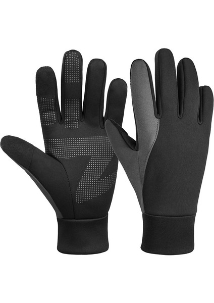 Kış Sıcak Dokunmatik Ekran Eldivenleri Rüzgar Geçirmez Bisiklet Kayak Açık Hava Çalışması (Siyah, S) (Yurt Dışından)