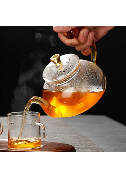 600 ml Cam Çaydanlık Açık Kolu Pot Yaratıcılık Teaset Çay Demlik Teaware Borosilikat Cam Su Isıtıcısı Drinkware | Çaydanlıklar (Yurt Dışından)