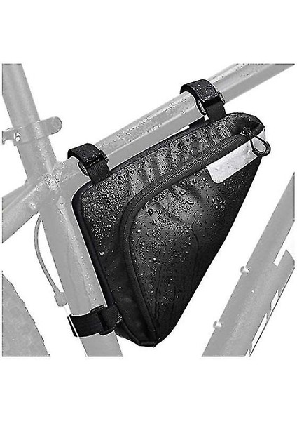 Bisiklet Üçgen Çerçeve Çantası, Su Geçirmez Bisiklet Çantası, Sele Çantası, Bisiklet Aksesuarları Araçları (Siyah) (Yurt Dışından)