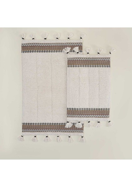 Tekno Trust Rita 2'Li Banyo Paspas Seti Karde Pamuk Krem 60x90-40x60