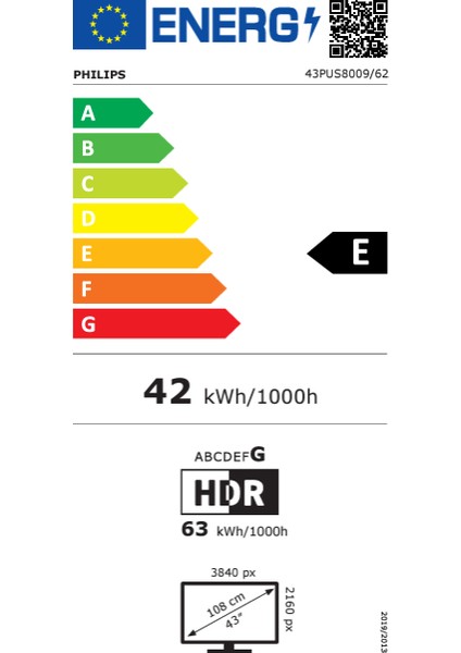 43PUS8009 43'' 108 Ekran Uydu Alıcılı 4K Ultra HD Smart Ambilight TV