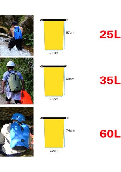 Açık Geçirmez Çanta Gezisi Kano Balıkçılık Rafting Dalış 60L Sarı (Yurt Dışından)