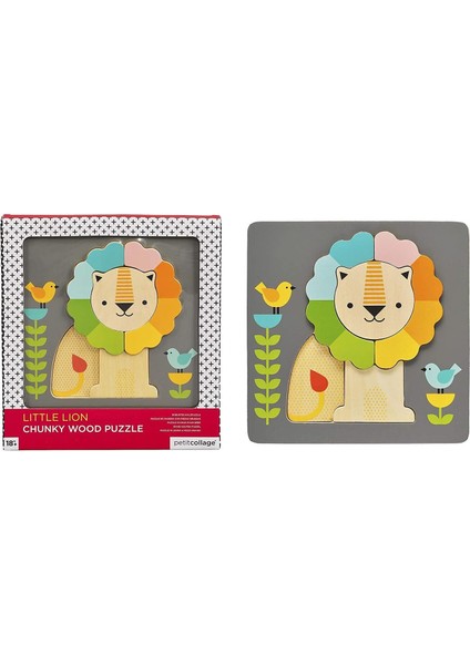 Petıt Collage Petit Collage Büyük Parçalı Ahşap Yapboz- Little Lion
