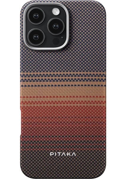 iPhone 16 Pro Kılıf Magsafeli Aramid Fiber Tactile Woven Sunset-Moonrise Serisi Sunset