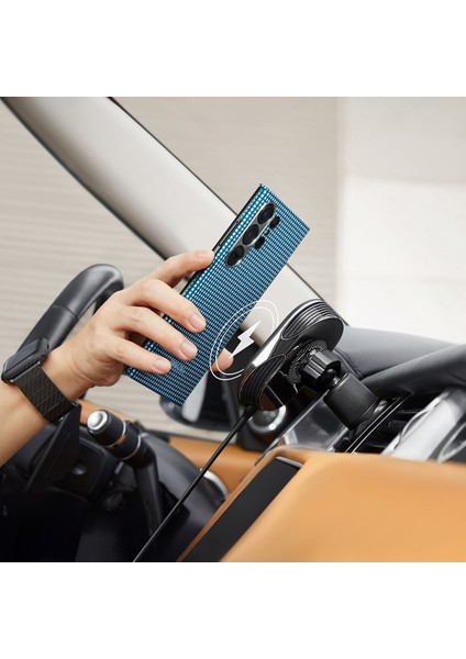 Galaxy S24 Ultra Kılıf Magsafe Özellikli 1500D Aramid Fiber Ultra-Slim Classic Serisi Ice Sea indirimleri