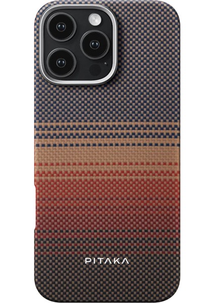 iPhone 16 Pro Max Kılıf Magsafeli Aramid Fiber Tactile Woven Sunset-Moonrise Serisi Sunset