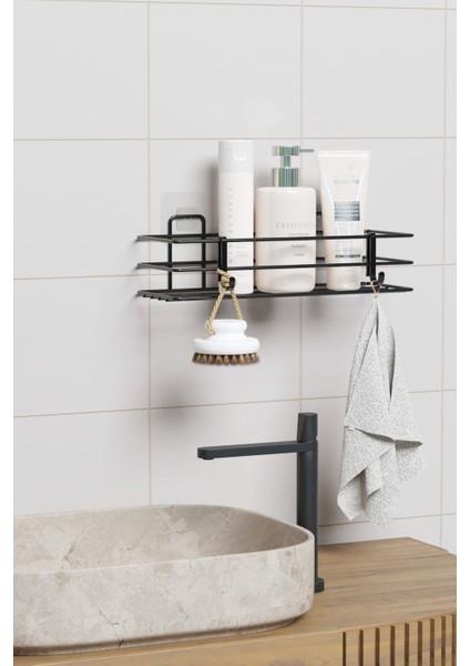 Tekno Trust Yapışkanlı Banyo Rafı Duş Şampuanlık Duvar Düzenleyici Organizer 1 Adet