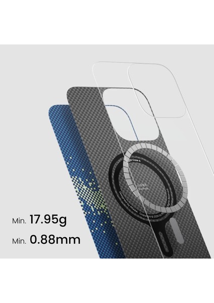 iPhone 16 Pro Max Kılıf Magsafeli Aramid Fiber Tactile Woven Starpeak Serisi Milky Way Galaxy