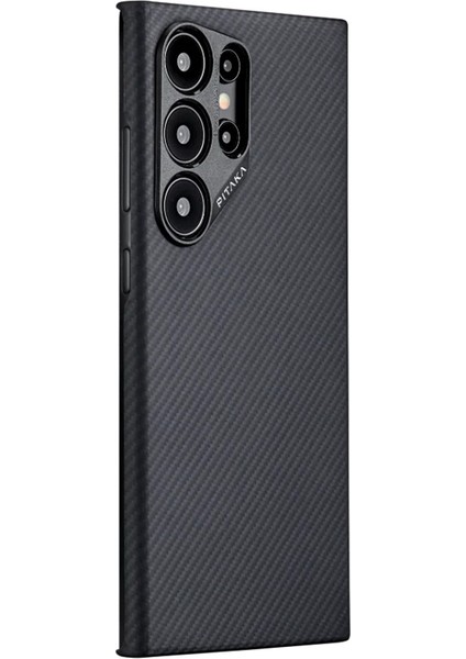 Galaxy S24 Ultra Kılıf Magsafeli 600D Aramid Fiber Ultra-Slim Classic Serisi Black-Grey Twill fiyatları