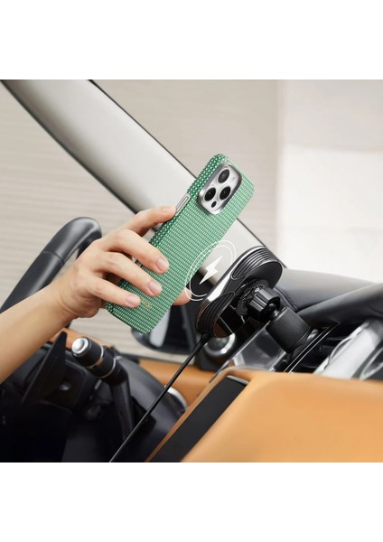 iPhone 16 Pro Kılıf Magsafe Özellikli Aramid Fiber Ultra-Slim Classic Serisi Forest Green indirimleri