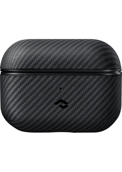 Airpods Pro 2 Kılıf Magsafe Özellikli 600D Aramid Fiber Pitaka Classic Seri Black-Grey Twill