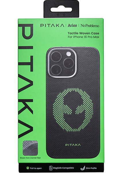 iPhone 16 Pro Max Kılıf Magsafeli Lumintex Teknoloji Fosforlu Aramid Fiber Aries Serisi Alien