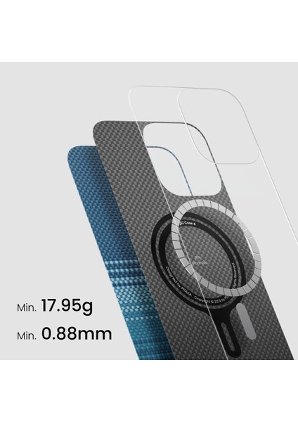 iPhone 16 Pro Max Kılıf Magsafeli Aramid Fiber Tactile Woven Sunset-Moonrise Serisi Moonrise modelleri