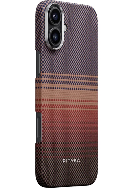 iPhone 16 Plus Kılıf Magsafeli Aramid Fiber Tactile Woven Sunset-Moonrise Serisi Sunset