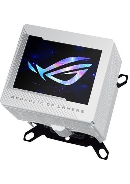Rog Ryujın Iıı Wb Cpu Su Bloğu Tam Renkli 3.5" LCD Ekran Gömülü Vrm Fanı 178 Mikro Soğutma Kanadı ve Bakır Alaşımlı Soğuk Plaka Soğutma Teknolojisi Ile Asetek ve Rog Bağlantı Parçaları Beyaz
