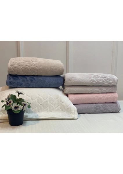 Nivemeshome 249 Hazal Açık Gri Jakarlı Havlu Nurpak