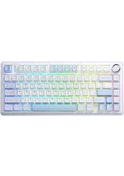 F75 Mekanik Rgb Tkl Nimbus V3 Switch Kablosuz Makrolu Hot Swap Klavye Buz Mavisi