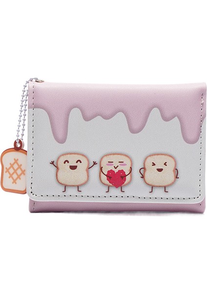 Kadın Sevimli Karikatür Öğrenci Kız Kalp Crossbody Cüzdan (Yurt Dışından)