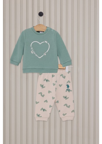 Us Polo Kız Bebek 2 Li Takım USB2170 Su Yeşili