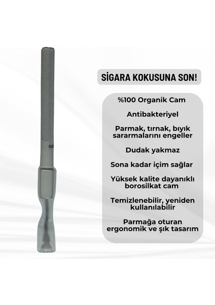 El Yapımı Cam Sigara Ağızlığı Regular Size Özel Kutusunda 2 Adet 40 mm