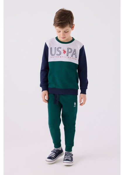 Us Polo Erkek Çocuk Eşofman Takımı US1922 Koyu Yeşil modelleri