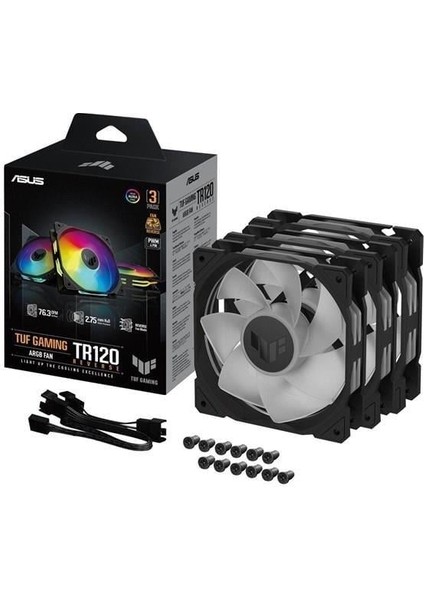 Tuf Gamıng TR120 Argb Reverse Siyah Kasa Fanı - 3-Lü Paket