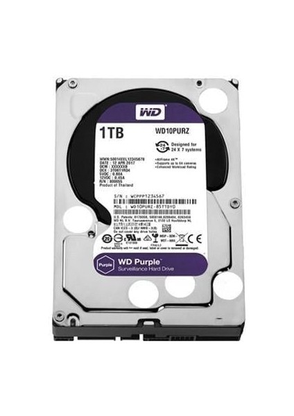 3.5" 1tb Purple WD10PURZ 5400 Rpm 64MB Sata-3 Güvenlik Diski-Seagate 250GB Baracuda Sata-3