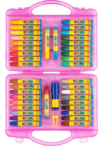 | Pastel Boya Seti, Canlı Renkli Açacak ve Tutacak Hediyeli, 36 + 3 Renkli Set, Pembe Çantalı fiyatları