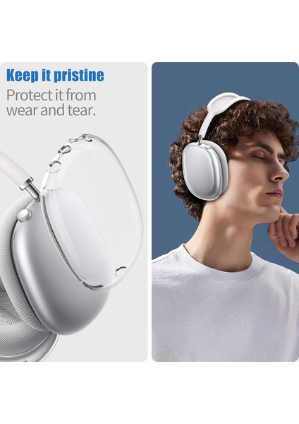 Airpods Max Kulaklıklarla Uyumlu Airmax ile Uyumlu Kılıf Kapağı, Şeffaf Yumuşak Tpu Kılıf Kapağı Silikon Üst Kapak, (Şeffaf) indirimleri
