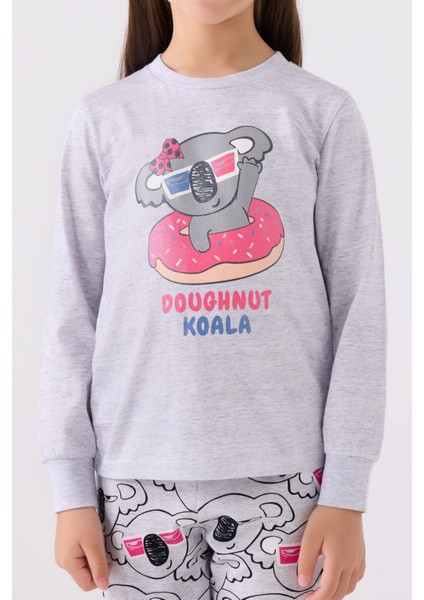 Kız Çocuk Uzun Kol Pijama Takım RP3490 Kar Melanj fırsatları